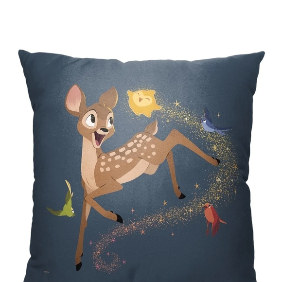 Disney Bambi Holiday Pillow - Blue and Gold - Picture 2 of 3